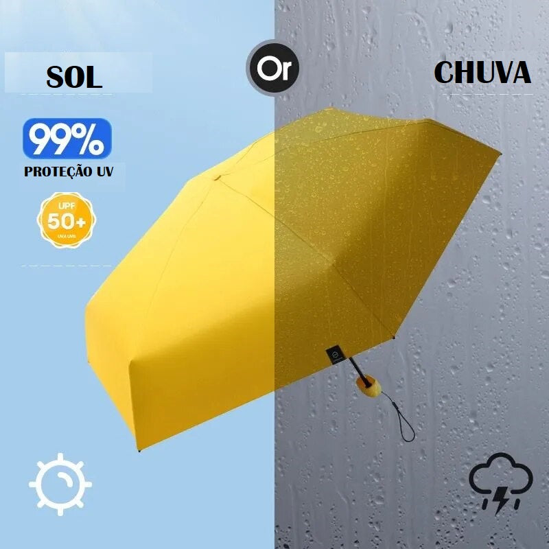 Mini Guarda-sol de Bolso + Capa com alça Grátis